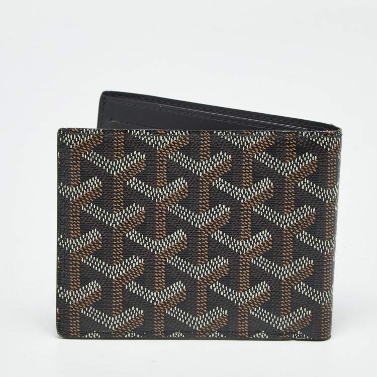 Pre Owned Goyard Black Goyardine Coated Canvas Victoire Bifold Wallet