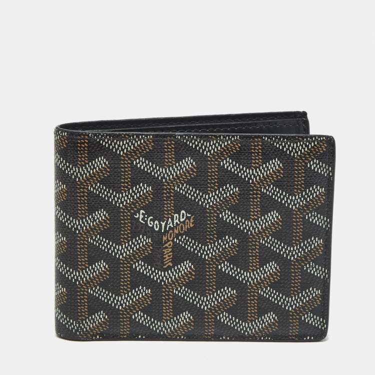 Pre Owned Goyard Black Goyardine Coated Canvas Victoire Bifold Wallet