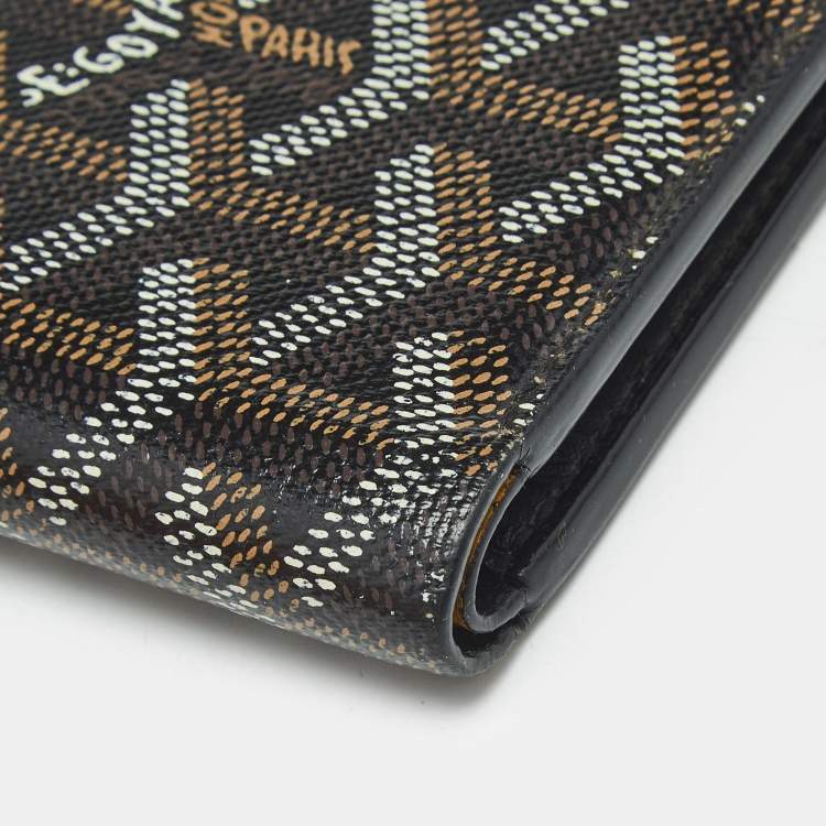 Pre Owned Goyard Black Goyardine Coated Canvas Victoire Bifold Wallet