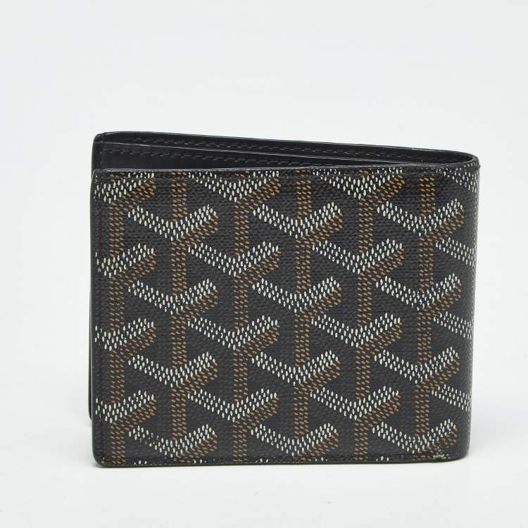 Pre Owned Goyard Black Goyardine Coated Canvas Victoire Bifold Wallet
