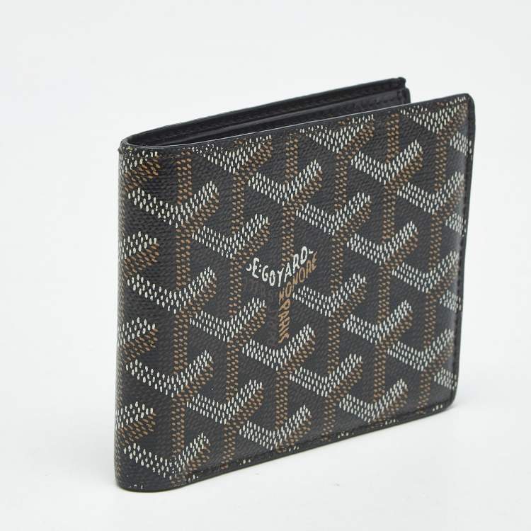 Pre Owned Goyard Black Goyardine Coated Canvas Victoire Bifold Wallet