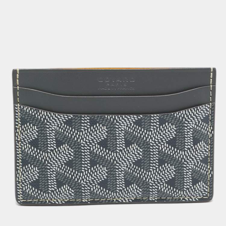 Pre Owned Goyard Grey Goyardine Coated Canvas and Leather Saint Sulpice Card Holder