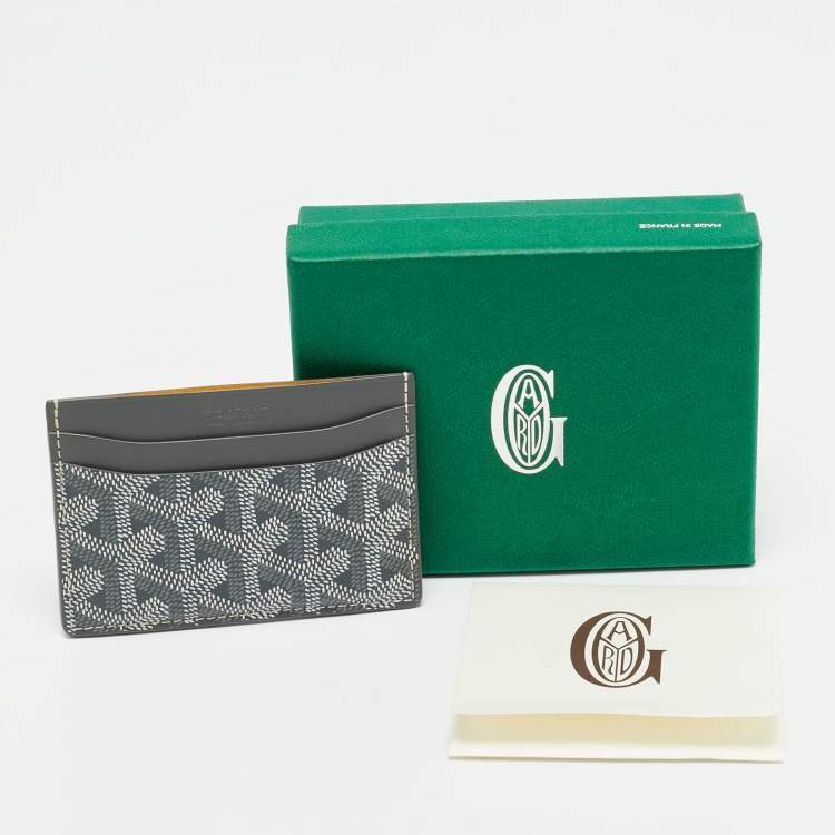 Pre Owned Goyard Grey Goyardine Coated Canvas and Leather Saint Sulpice Card Holder