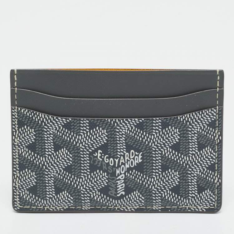 Pre Owned Goyard Grey Goyardine Coated Canvas and Leather Saint Sulpice Card Holder