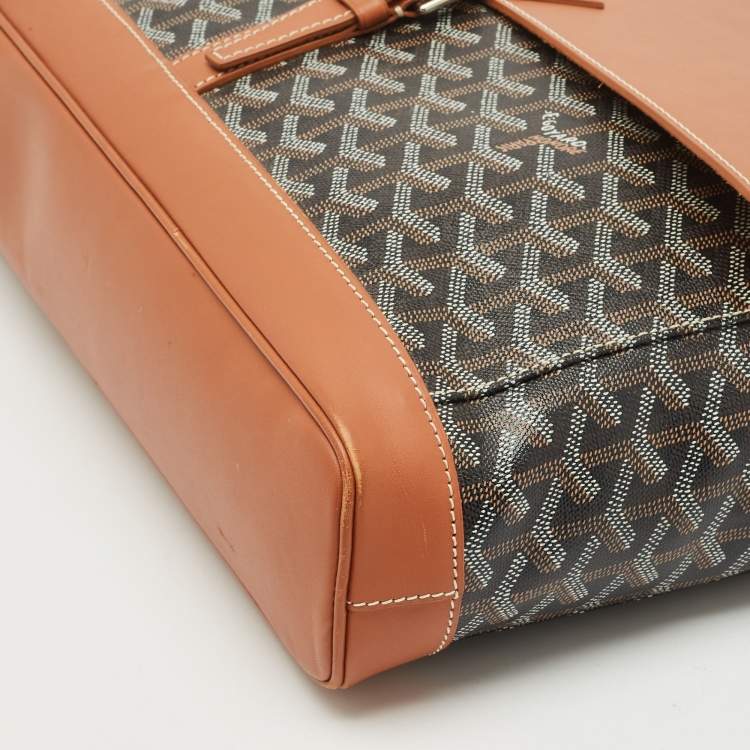 Pre Owned Goyard Brown Goyardine Coated Canvas and Leather Citadin Messenger Bag