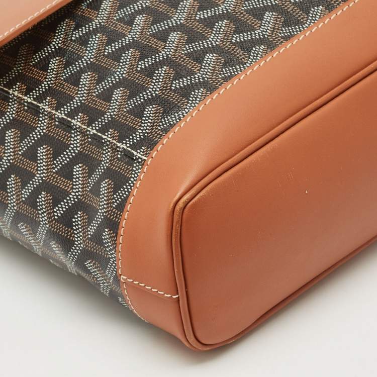 Pre Owned Goyard Brown Goyardine Coated Canvas and Leather Citadin Messenger Bag