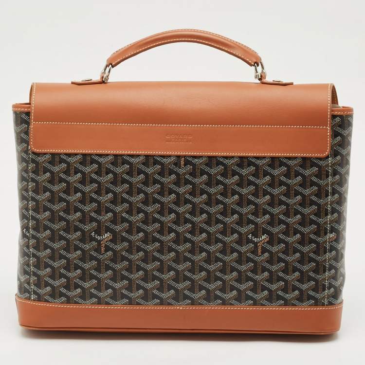 Pre Owned Goyard Brown Goyardine Coated Canvas and Leather Citadin Messenger Bag