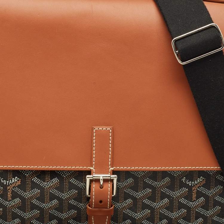 Pre Owned Goyard Brown Goyardine Coated Canvas and Leather Citadin Messenger Bag