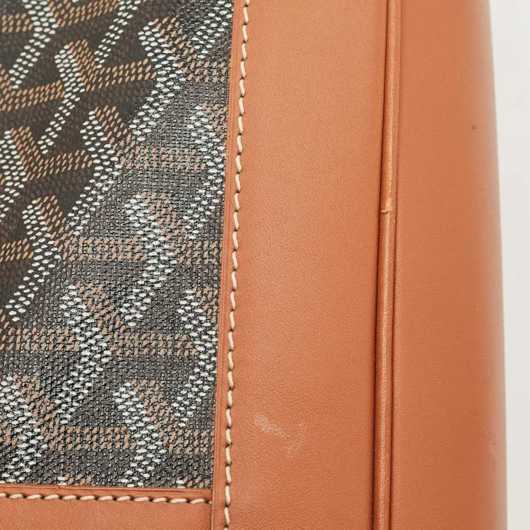 Pre Owned Goyard Brown Goyardine Coated Canvas and Leather Citadin Messenger Bag