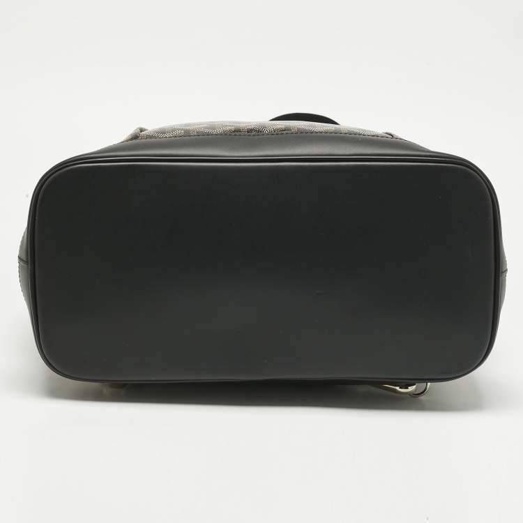 Pre Owned Goyard Black Goyardine Coated Canvas and Leather Alpin MM Backpack