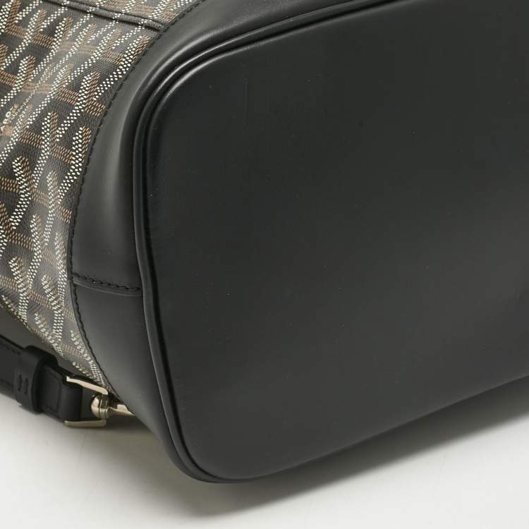 Pre Owned Goyard Black Goyardine Coated Canvas and Leather Alpin MM Backpack