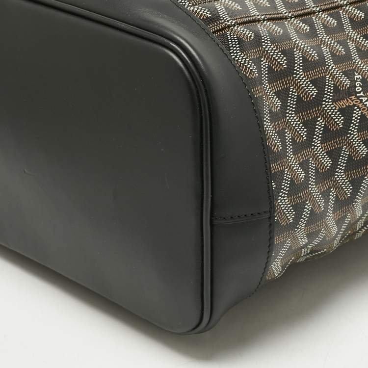 Pre Owned Goyard Black Goyardine Coated Canvas and Leather Alpin MM Backpack