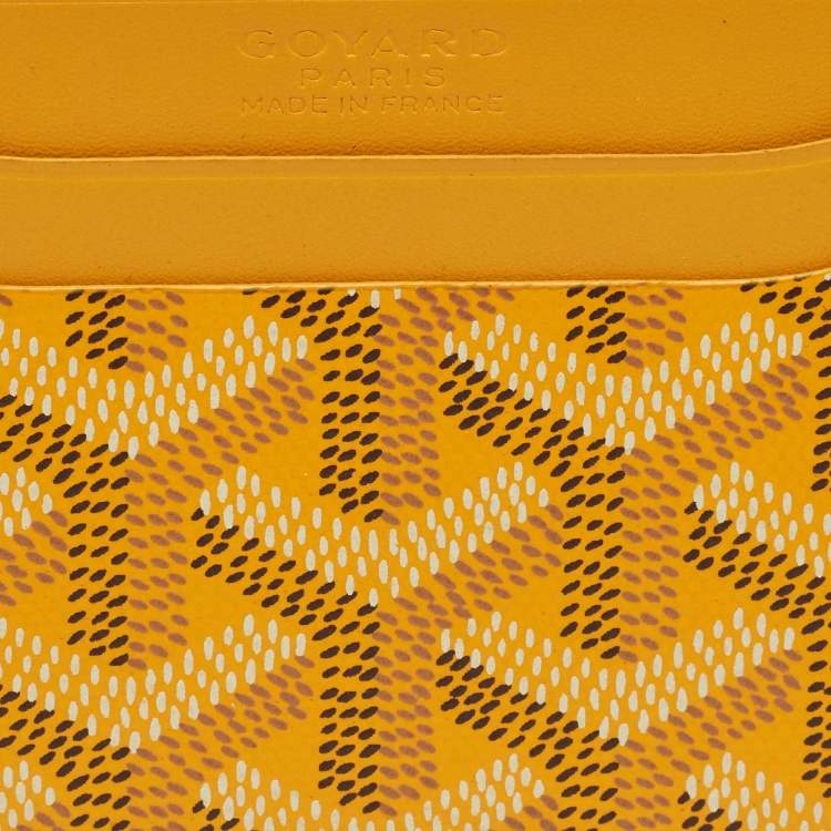 Pre Owned Goyard Yellow Goyardine Coated Canvas and Leather Saint Sulpice Card Holder
