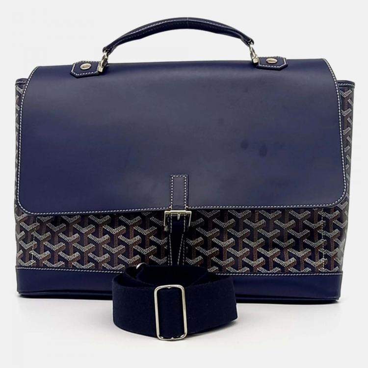 Pre Owned Goyard Navy Blue Leather Citadine PM & Strap