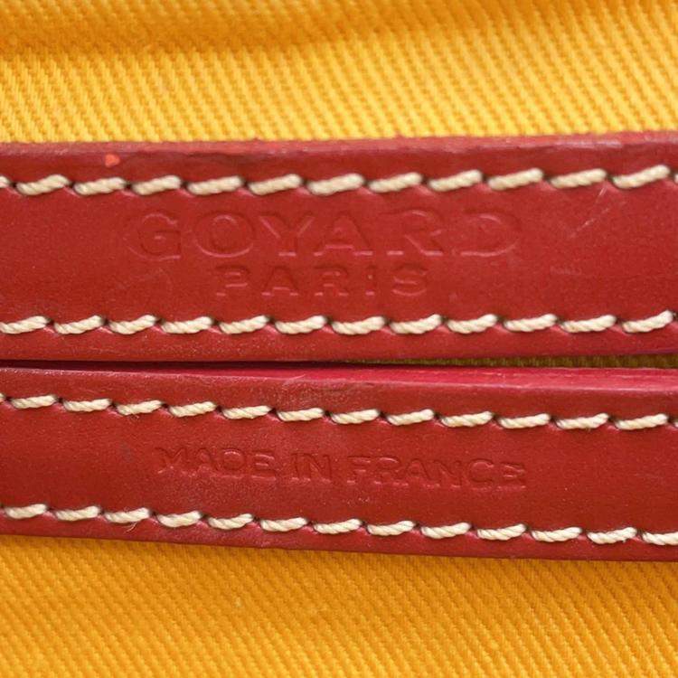Pre Owned Goyard Cup Vert PM Red Coated Canvas Leather Shoulder Bag