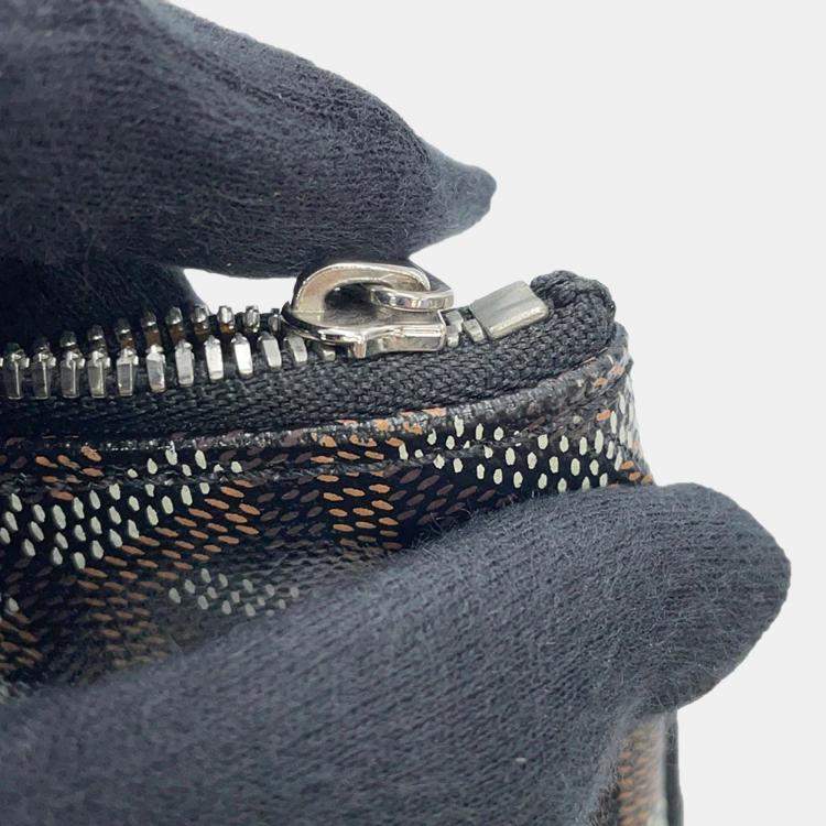 Pre Owned Goyard Senna MM Black PVC Leather Clutch Bag
