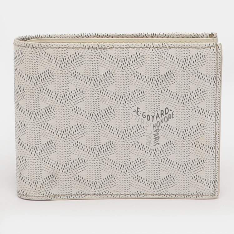 Pre Owned Goyard Saint Florentin White Goyardine Coated Canvas Wallet