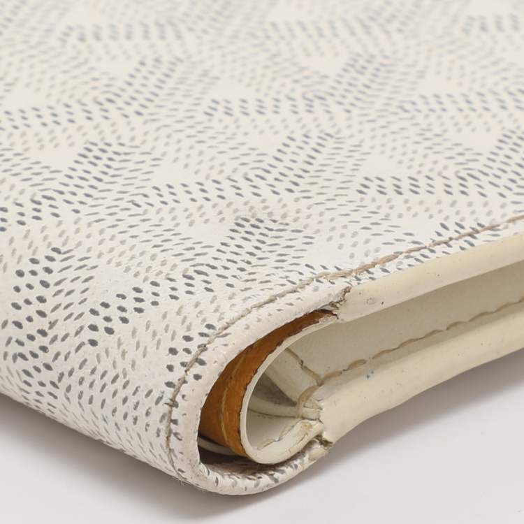 Pre Owned Goyard Saint Florentin White Goyardine Coated Canvas Wallet