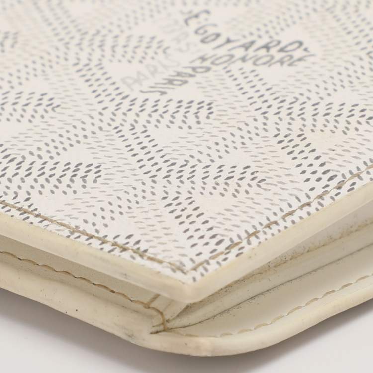 Pre Owned Goyard Saint Florentin White Goyardine Coated Canvas Wallet