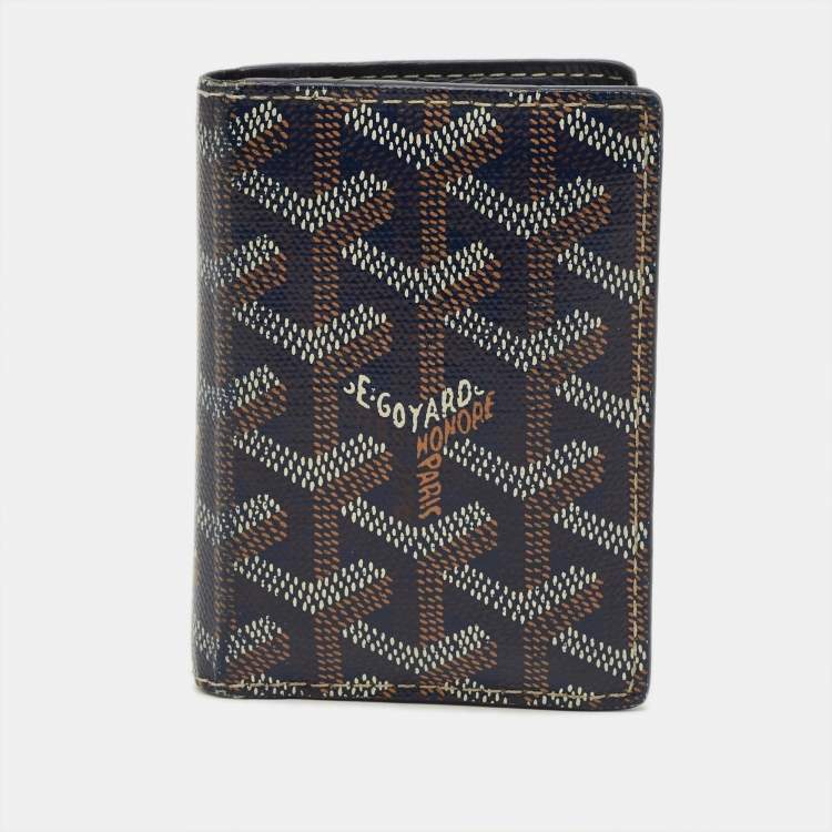 مملوكة مسبقًا Goyard Saint Marc Navy Blue Goyardine Coated Canvas Card Holder