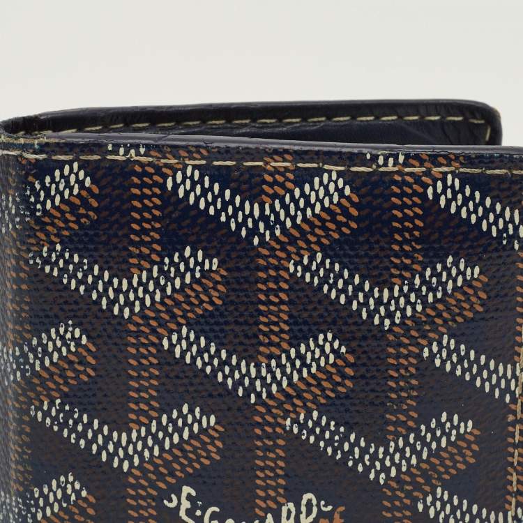 مملوكة مسبقًا Goyard Saint Marc Navy Blue Goyardine Coated Canvas Card Holder
