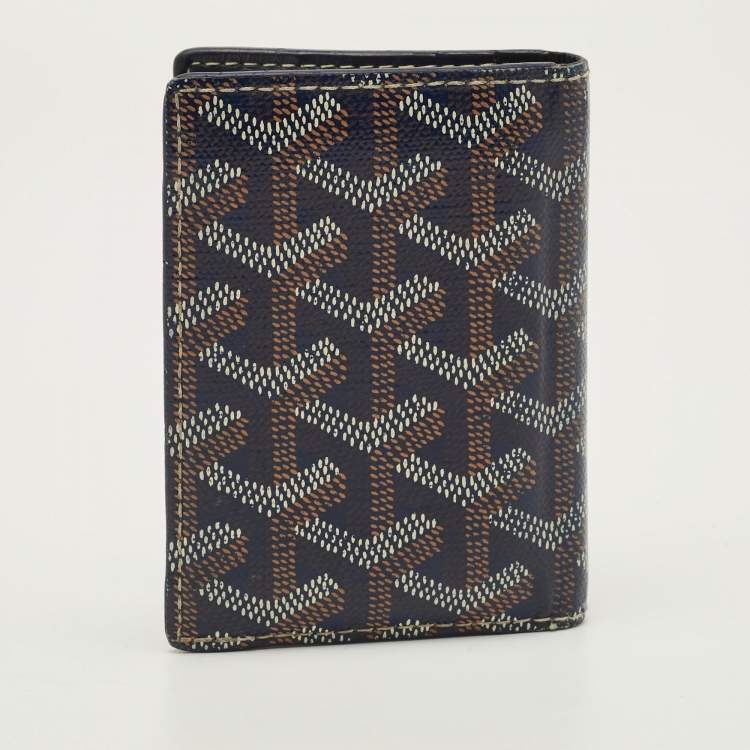 مملوكة مسبقًا Goyard Saint Marc Navy Blue Goyardine Coated Canvas Card Holder