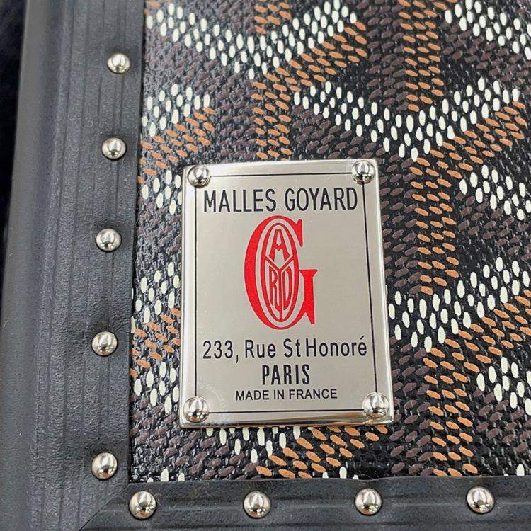 Pre Owned Goyard Joux Watch Trunk For 6 Watches Black Pvc Leather