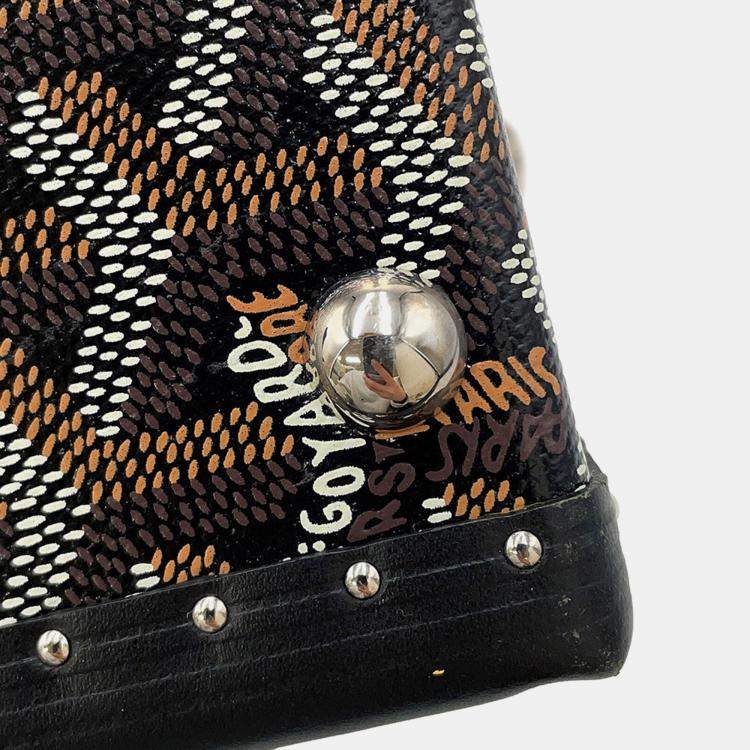 Pre Owned Goyard Joux Watch Trunk For 6 Watches Black Pvc Leather