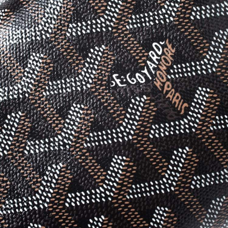 Pre Owned Goyard Black Goyardine Coated Canvas Boeing 25 Trousse Bag