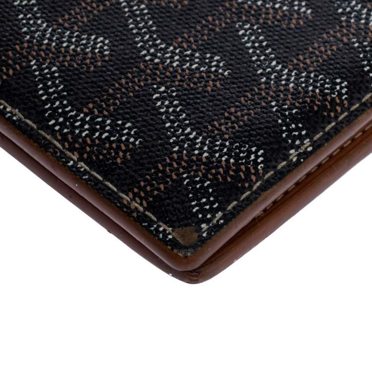 Pre Owned Goyard Brown/White Coated Canvas Victoire Bifold Wallet