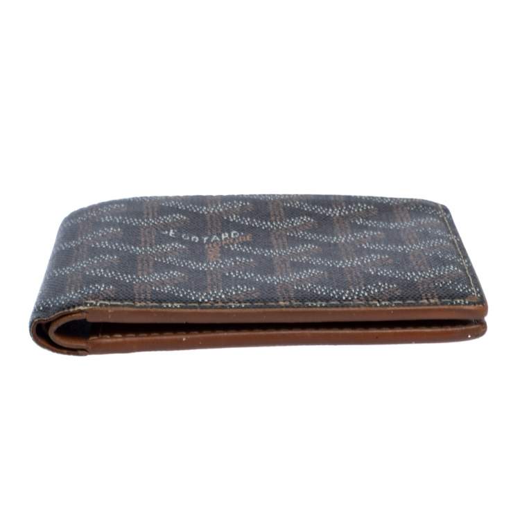 Pre Owned Goyard Brown/White Coated Canvas Victoire Bifold Wallet