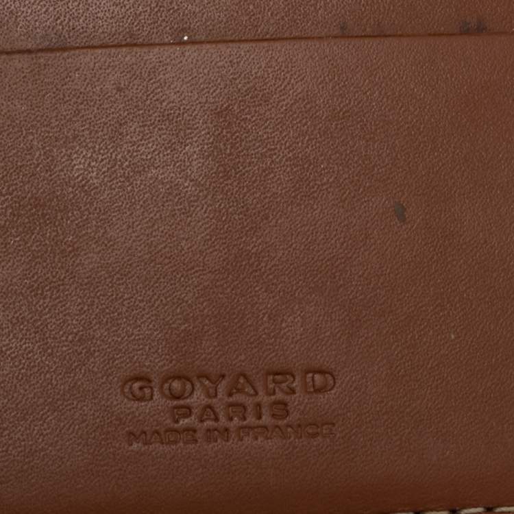 Pre Owned Goyard Brown/White Coated Canvas Victoire Bifold Wallet
