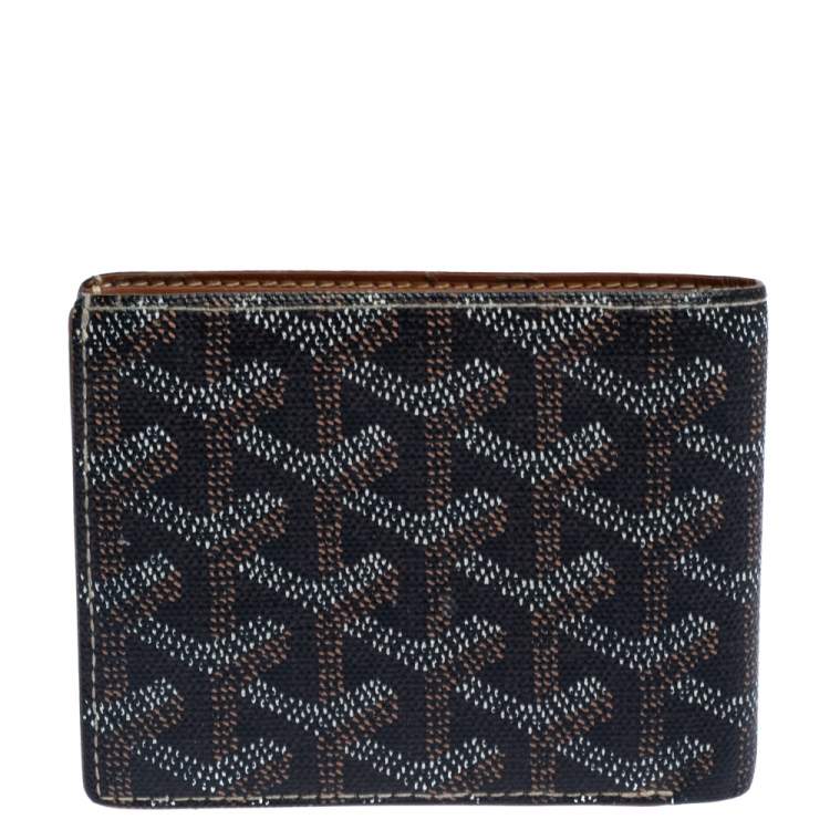 Pre Owned Goyard Brown/White Coated Canvas Victoire Bifold Wallet