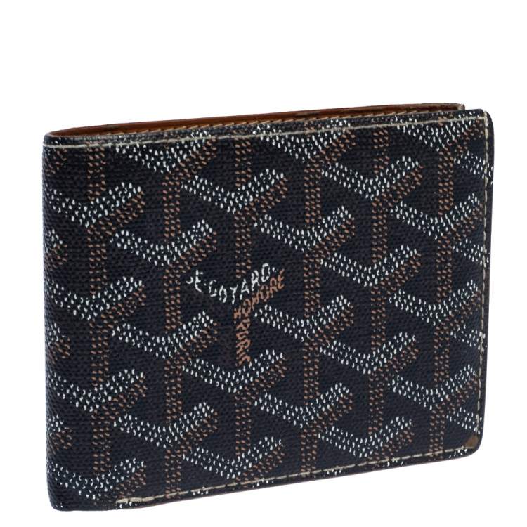 Pre Owned Goyard Brown/White Coated Canvas Victoire Bifold Wallet