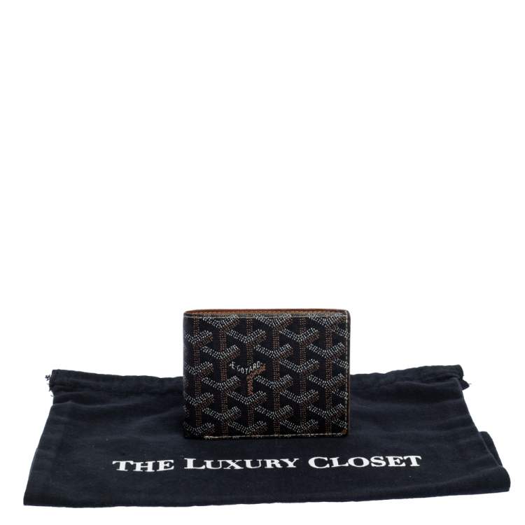 Pre Owned Goyard Brown/White Coated Canvas Victoire Bifold Wallet