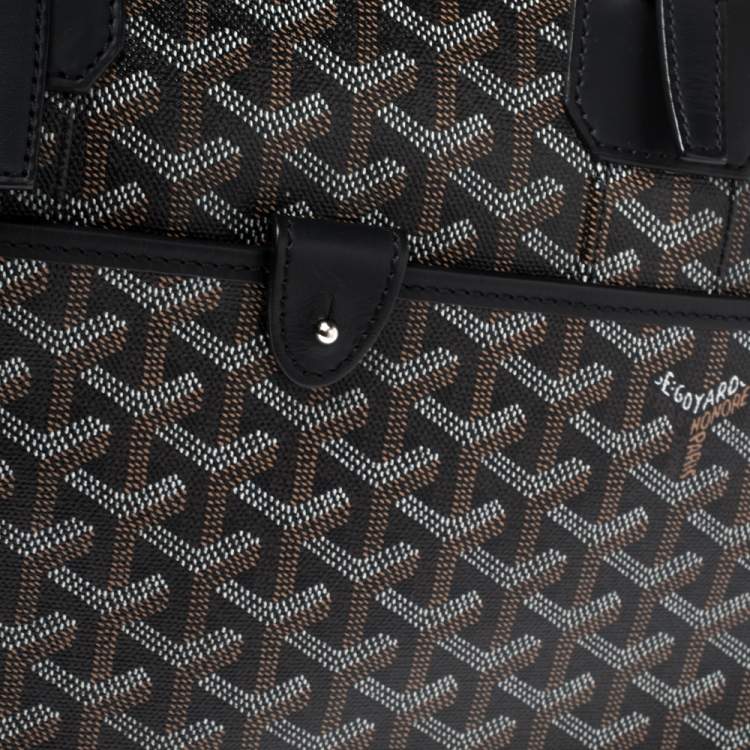 Pre Owned Goyard Black Goyardine Canvas and Leather Ambassade PM Briefcase