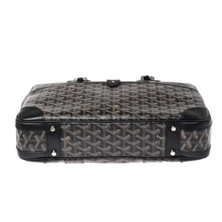 Pre Owned Goyard Black Goyardine Canvas and Leather Ambassade PM Briefcase