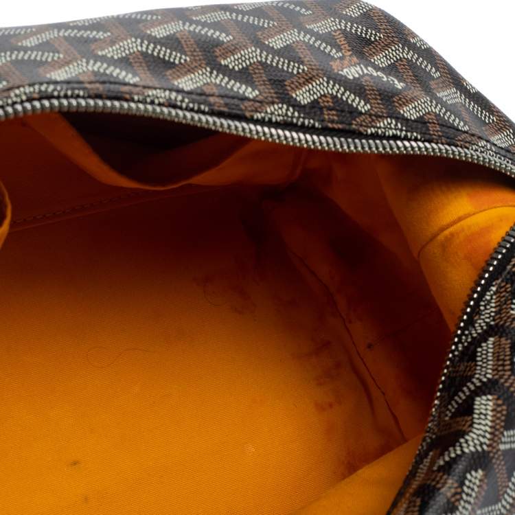 Pre Owned Goyard Black Goyardine Coated Canvas and Leather Boeing 25 Trousse Clutch