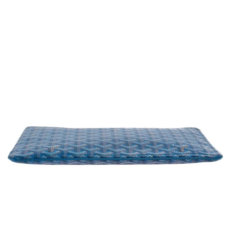 مملوكة مسبقًا Goyard Blue Goyardine Coated Canvas Zip Pouch