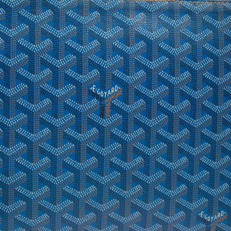 مملوكة مسبقًا Goyard Blue Goyardine Coated Canvas Zip Pouch