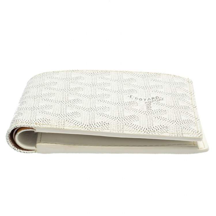 Pre Owned Goyard White Goyardine Coated Canvas Saint Florentin Wallet
