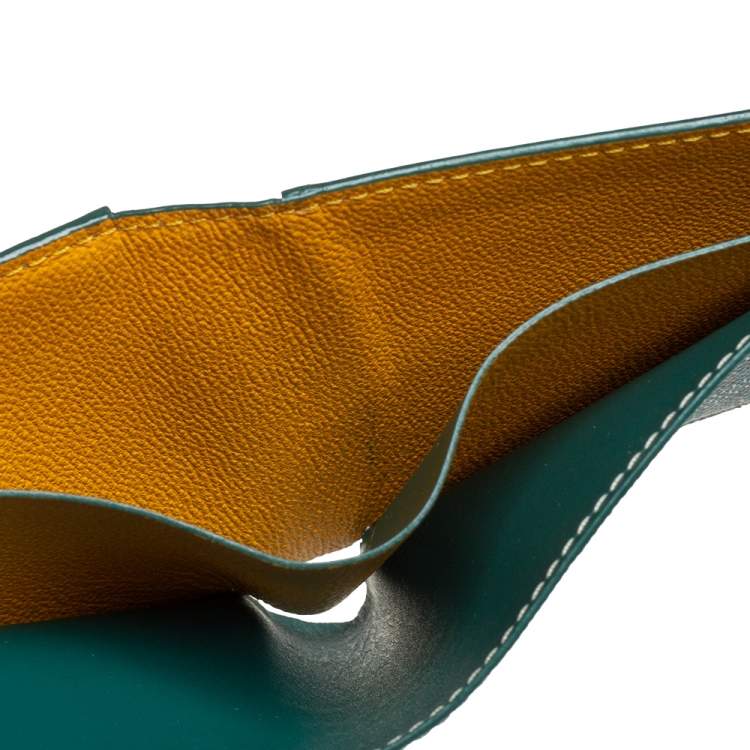 Pre Owned Goyard Green Goyardine Coated Canvas Victoire Bifold Wallet
