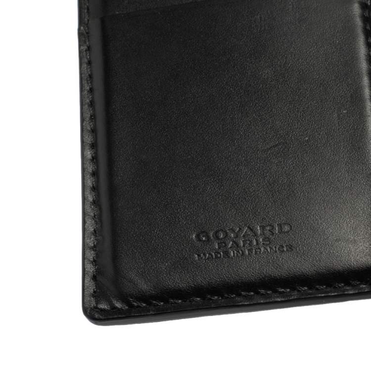 Pre Owned Goyard Black Goyardine Coated Canvas Saint Pierre Bifold Card Holder