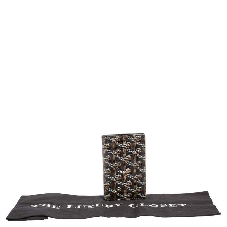 Pre Owned Goyard Black Goyardine Coated Canvas Saint Pierre Bifold Card Holder