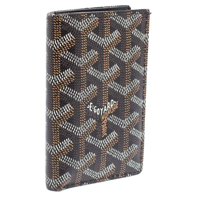 Pre Owned Goyard Black Goyardine Coated Canvas Saint Pierre Bifold Card Holder