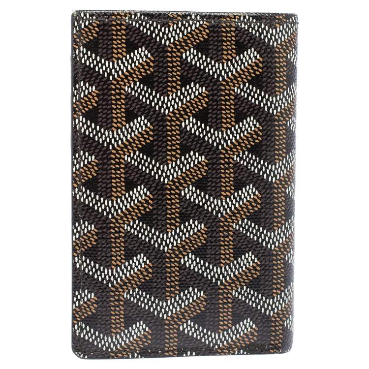 Pre Owned Goyard Black Goyardine Coated Canvas Saint Pierre Bifold Card Holder