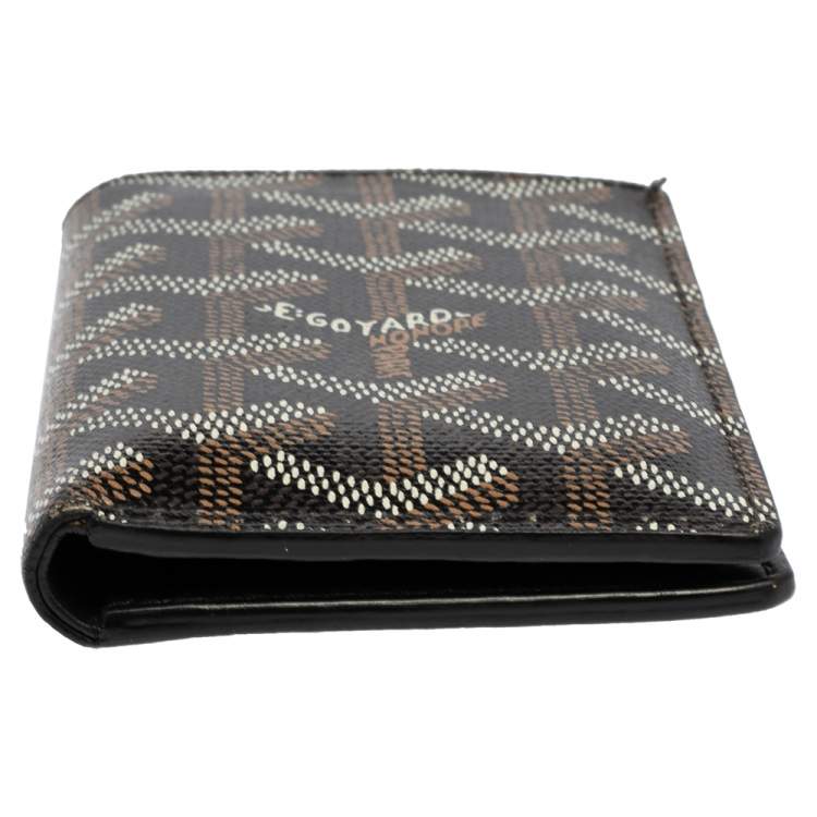 Pre Owned Goyard Black Goyardine Coated Canvas Saint Pierre Bifold Card Holder