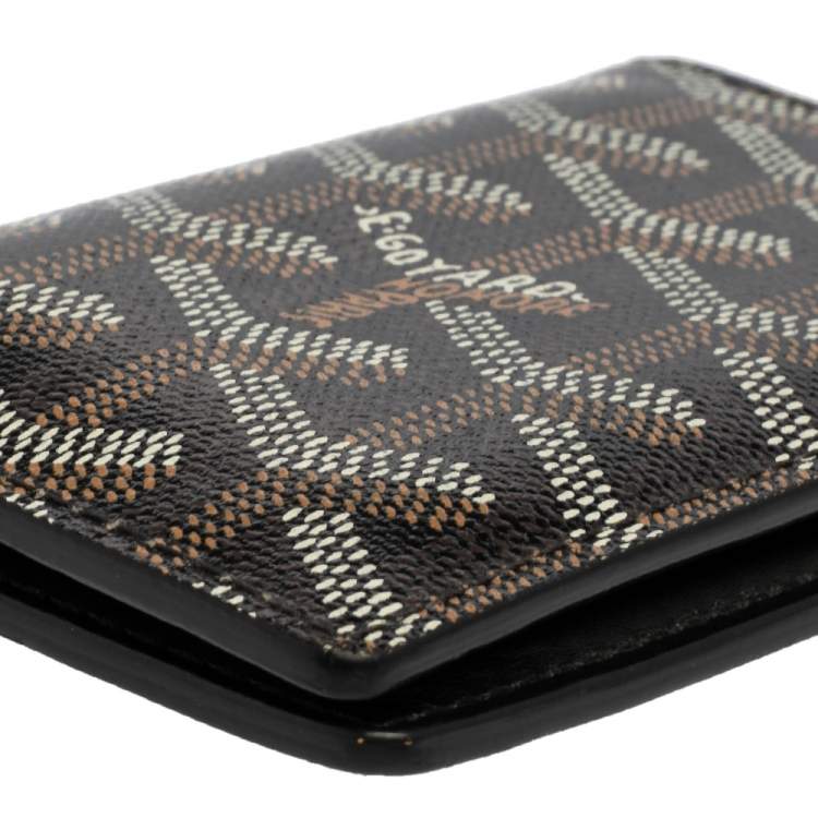 Pre Owned Goyard Black Goyardine Coated Canvas Saint Pierre Bifold Card Holder