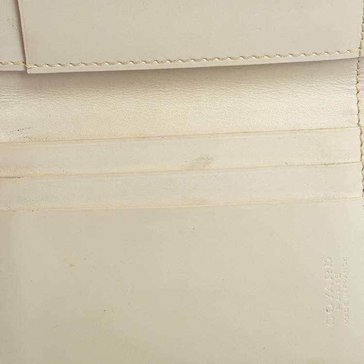 Pre Owned Goyard White Goyardine Coated Canvas Saint Marc Bifold Card Holder