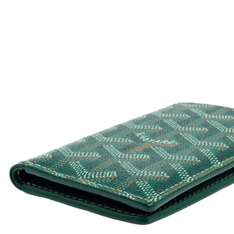 مملوكة مسبقًا Goyard Green Goyardine Coated Canvas Saint Pierre Bifold Card Holder